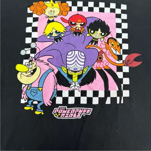 The Powerpuff Girls Mens Large Black T-Shirt Graphic Mojo Jojo Cartoon Network - Picture 4 of 8
